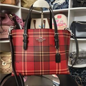 Coach Tartan Plaid Mollie Tote